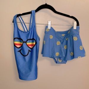 Hanna Andersson girls two piece blue sz 6-7